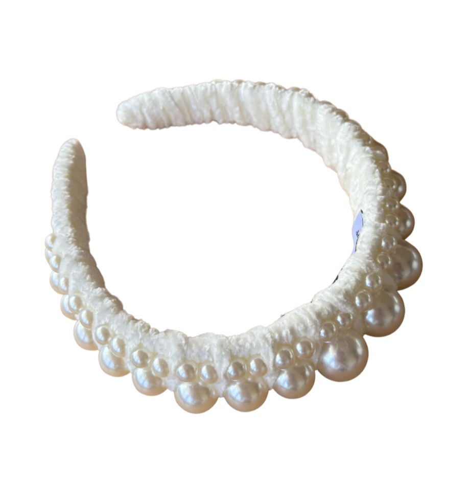 Pearl white bridal or races headband