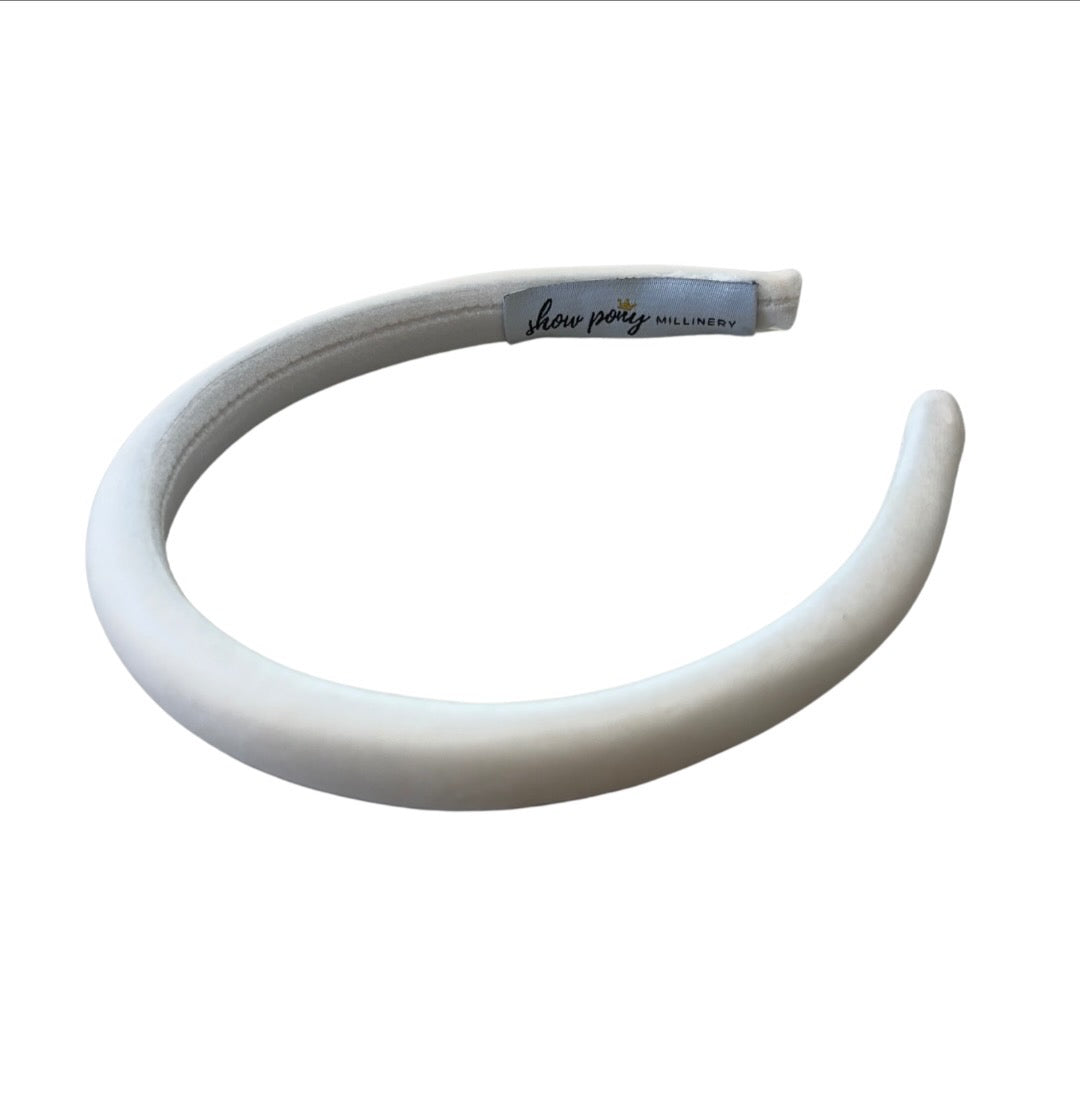 Aimee white velvet hairband by Show Pony Millinery