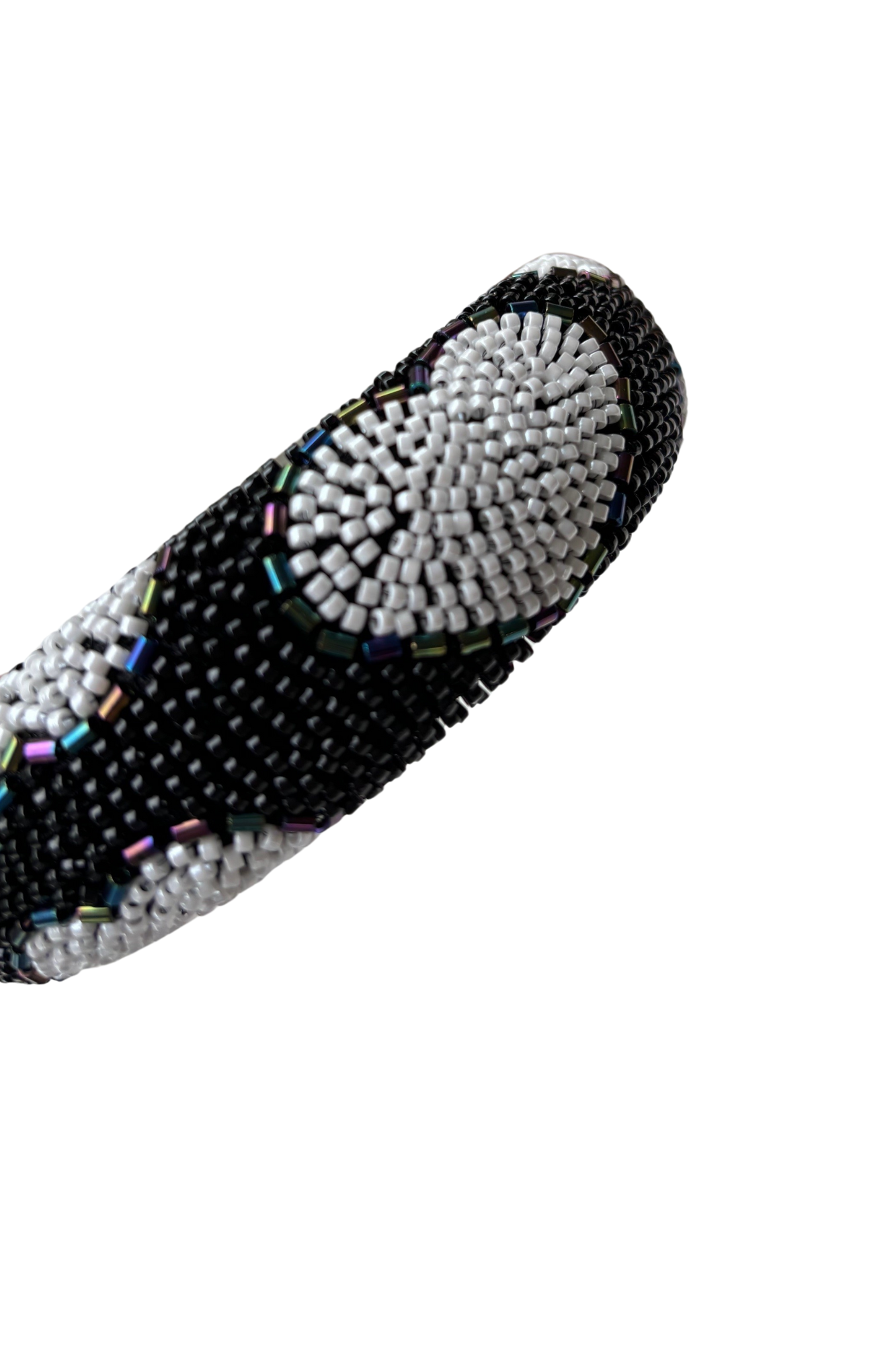Bead Still My Heart Black White Hairband