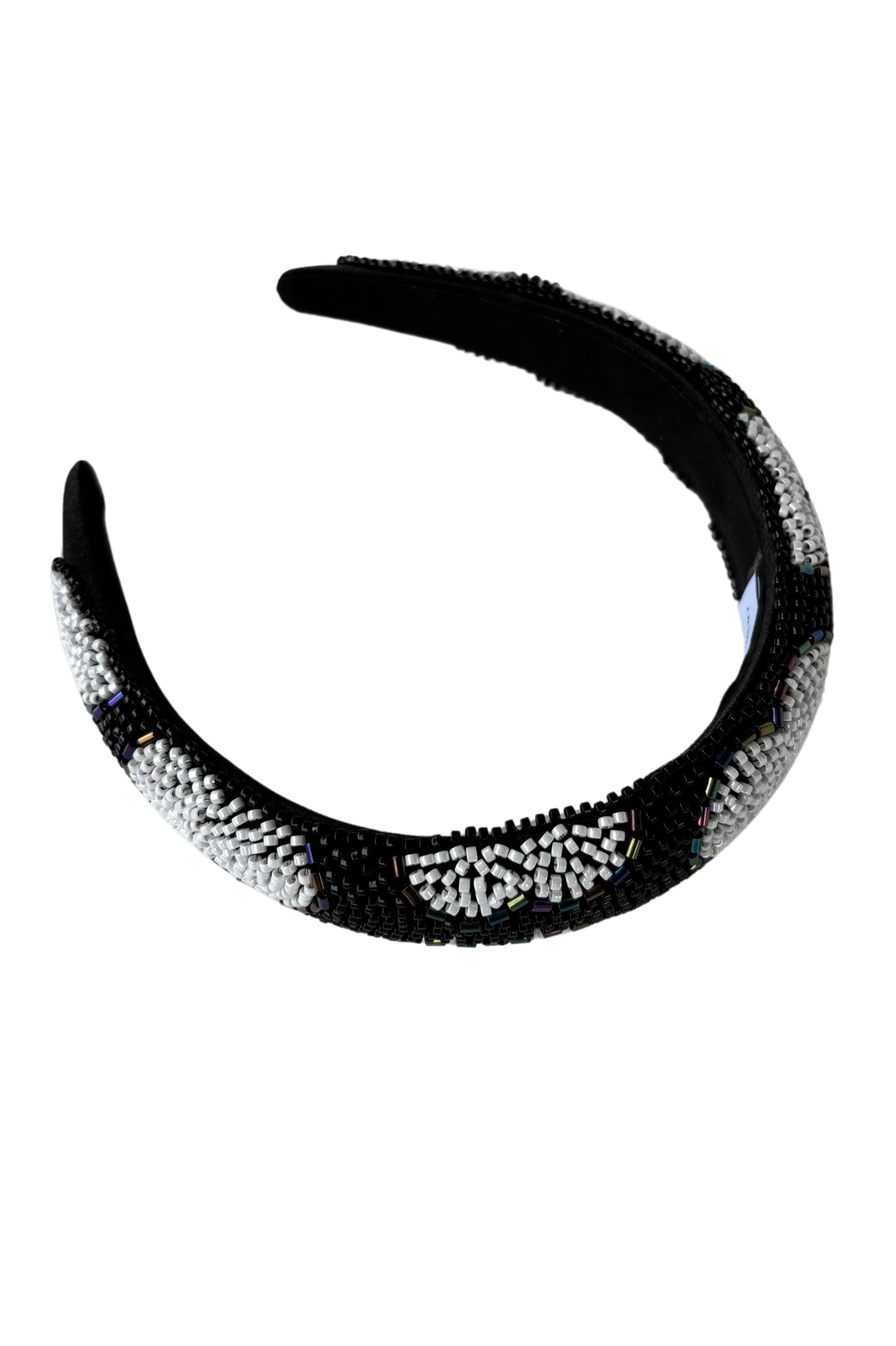 Bead Still My Heart Black White Hairband