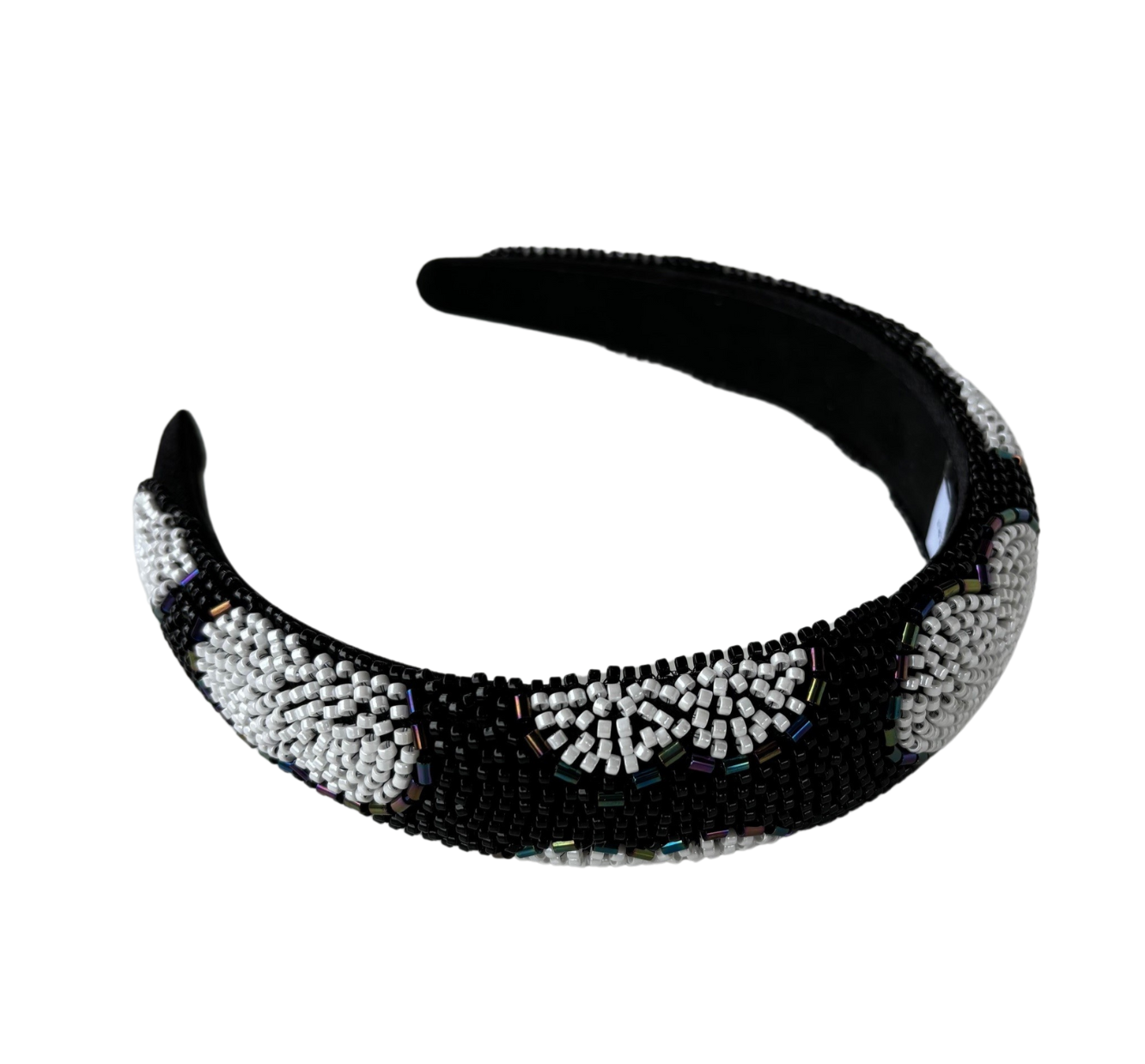 Bead Still My Heart Black White Hairband