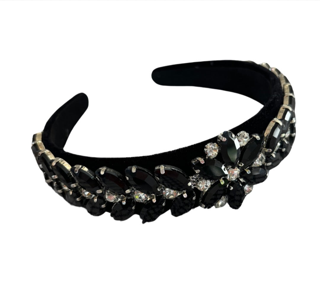 Black bling hairband by SHOW PONY Millinery NZ