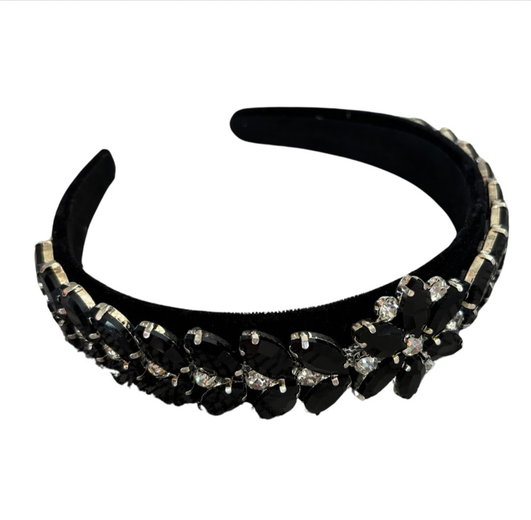 Black bling hairband by SHOW PONY Millinery NZ