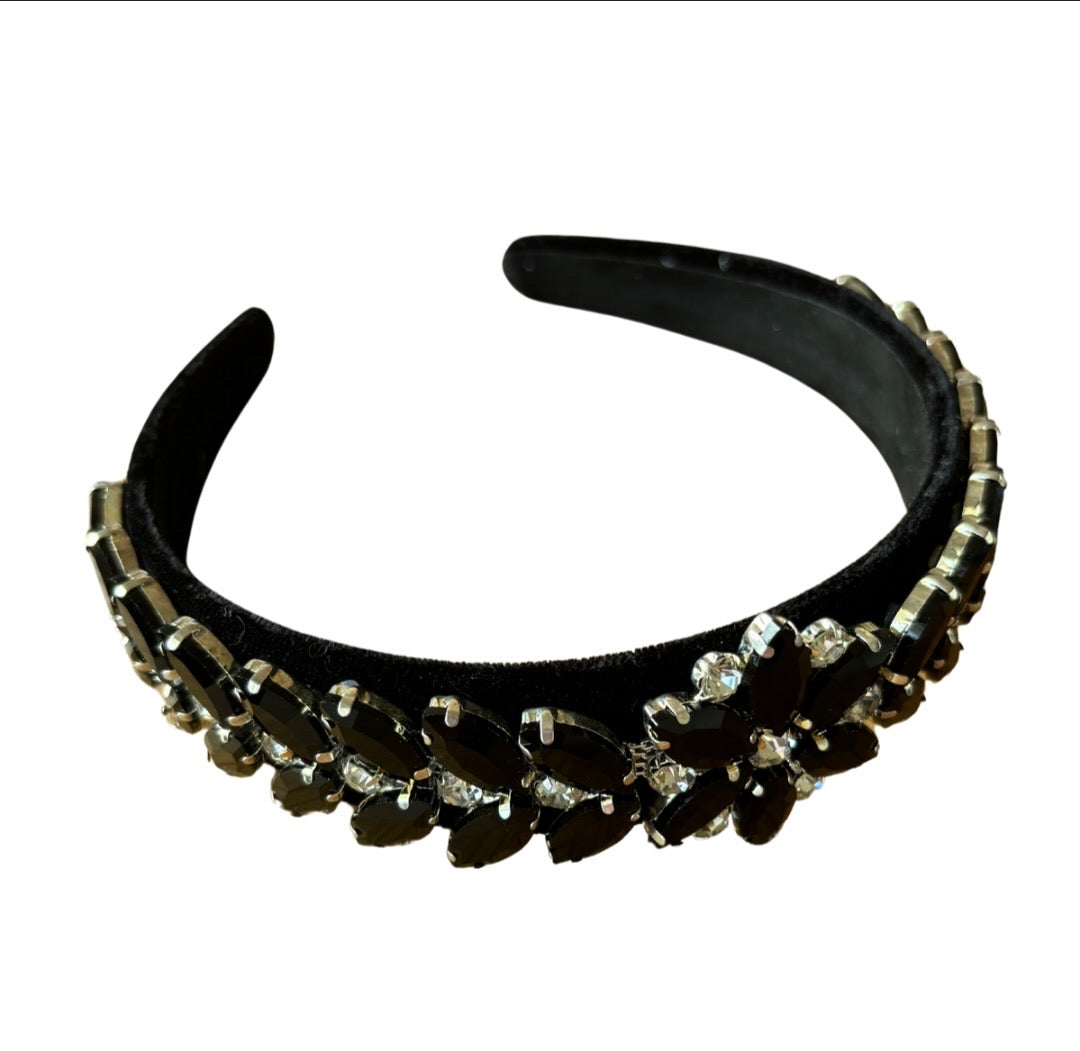 Black bling hairband by SHOW PONY Millinery NZ