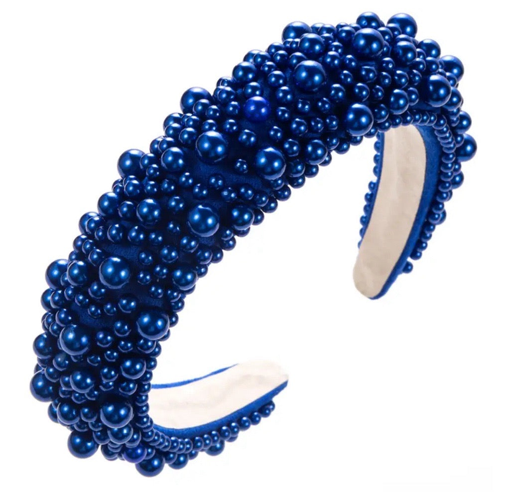 Blue GlamBand HairBand for the races by SHOW PONY Millinery NZ
