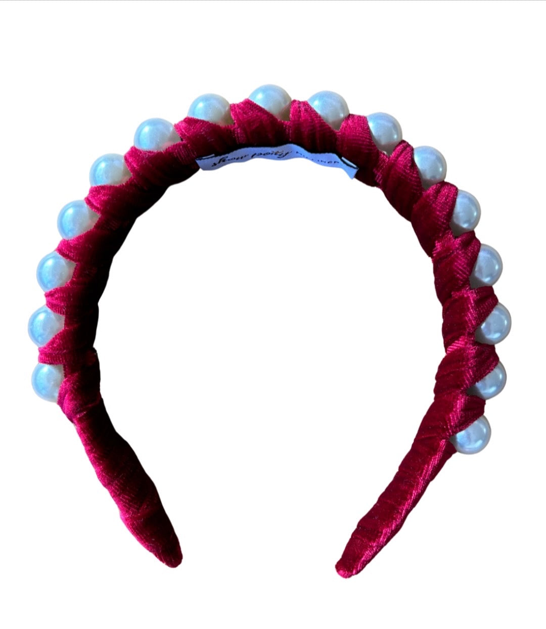 Girl With The Pearl Headband | GlamBand (lush red) | FREE shipping
