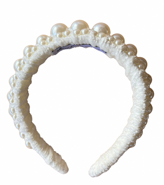 Pearl white bridal or races headband