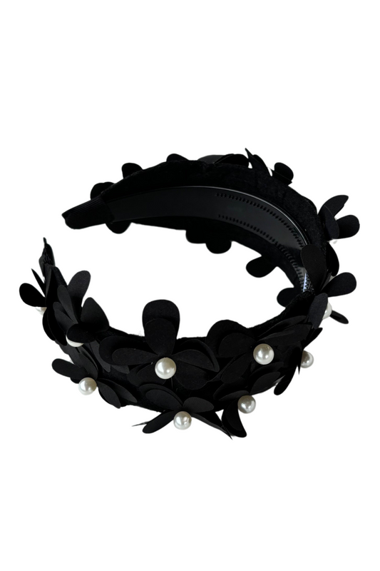 Petal To The Metal | GlamBand Fascinator Headband (black)